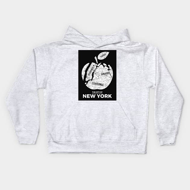 New York City Big Apple Kids Hoodie by AlexPDJ